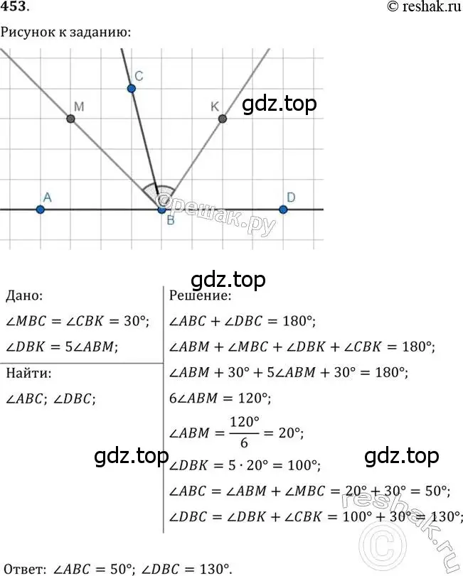 Решение 2. номер 453 (страница 116) гдз по геометрии 7 класс Мерзляк, Полонский, учебник