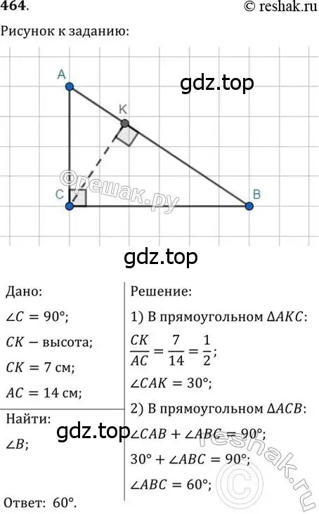 Решение 2. номер 464 (страница 118) гдз по геометрии 7 класс Мерзляк, Полонский, учебник