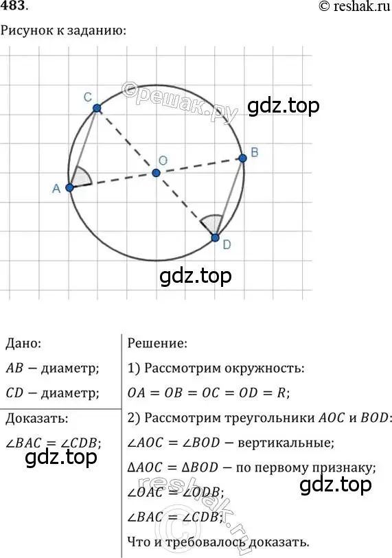 Решение 2. номер 483 (страница 129) гдз по геометрии 7 класс Мерзляк, Полонский, учебник