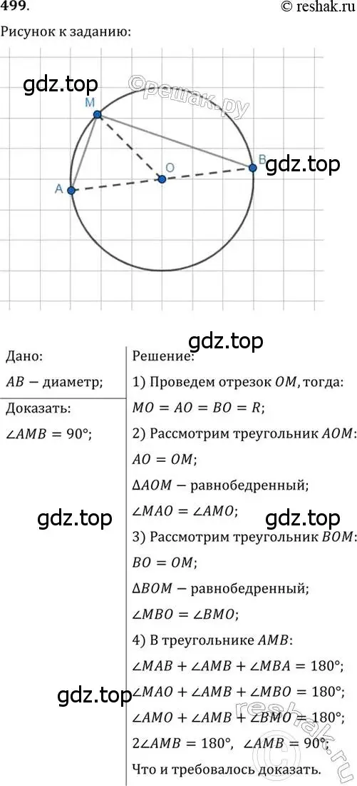 Решение 2. номер 499 (страница 130) гдз по геометрии 7 класс Мерзляк, Полонский, учебник