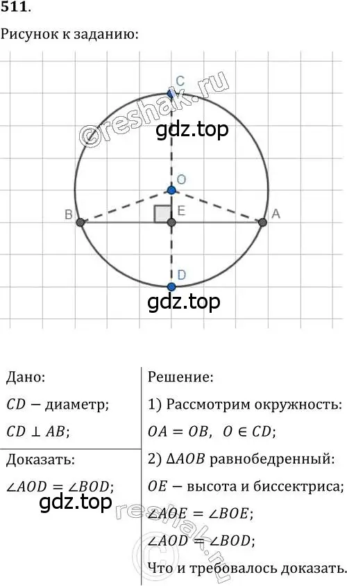 Решение 2. номер 511 (страница 134) гдз по геометрии 7 класс Мерзляк, Полонский, учебник