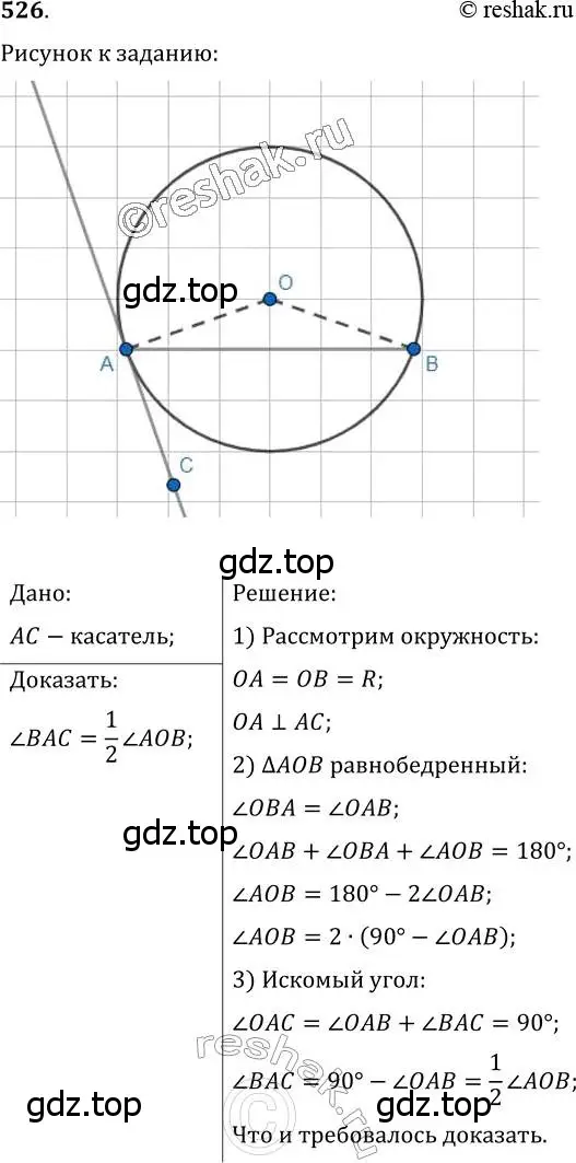 Решение 2. номер 526 (страница 135) гдз по геометрии 7 класс Мерзляк, Полонский, учебник