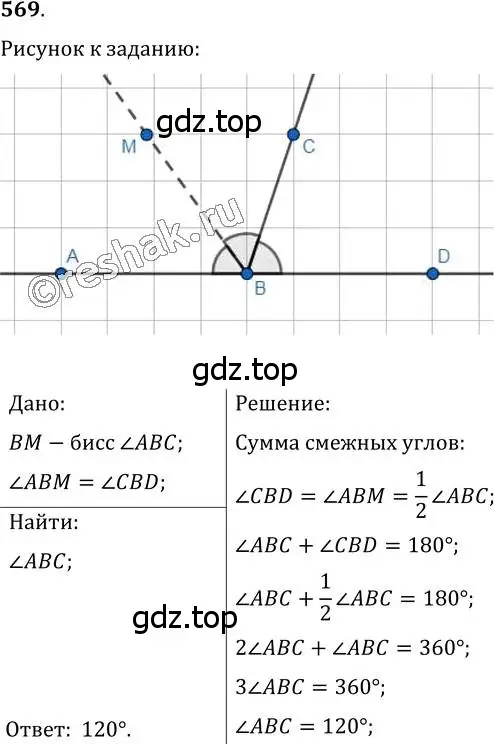 Решение 2. номер 569 (страница 143) гдз по геометрии 7 класс Мерзляк, Полонский, учебник