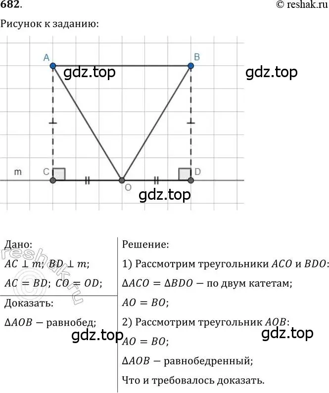 Решение 2. номер 682 (страница 174) гдз по геометрии 7 класс Мерзляк, Полонский, учебник