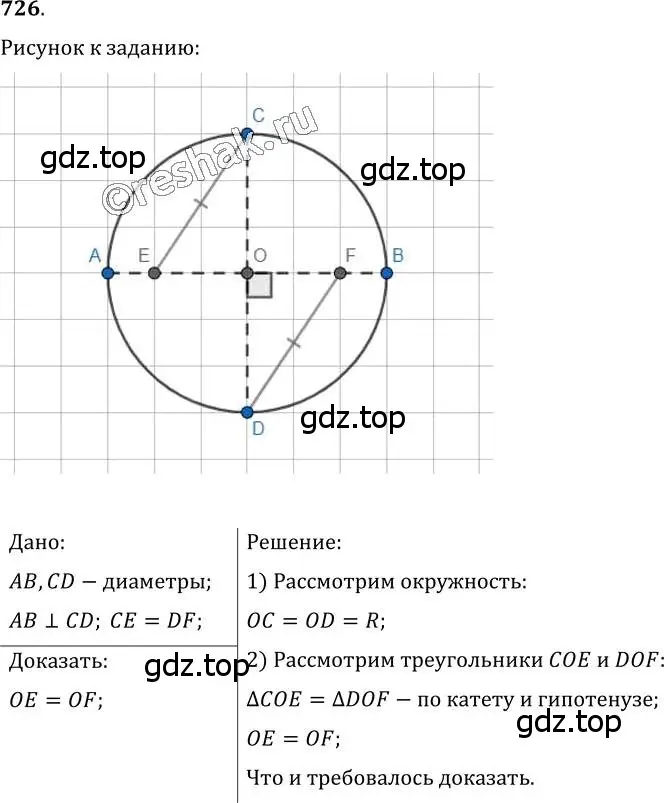 Решение 2. номер 726 (страница 178) гдз по геометрии 7 класс Мерзляк, Полонский, учебник