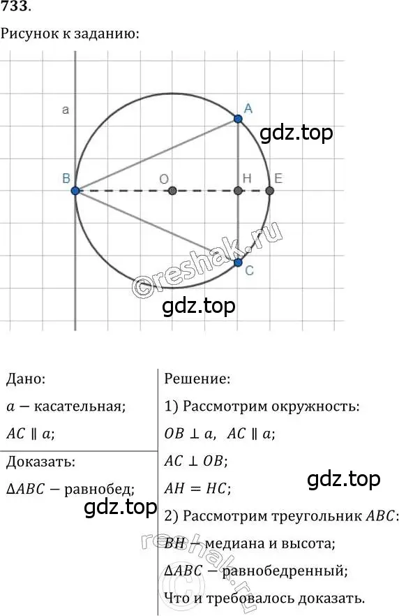 Решение 2. номер 733 (страница 178) гдз по геометрии 7 класс Мерзляк, Полонский, учебник