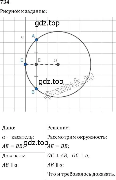 Решение 2. номер 734 (страница 178) гдз по геометрии 7 класс Мерзляк, Полонский, учебник
