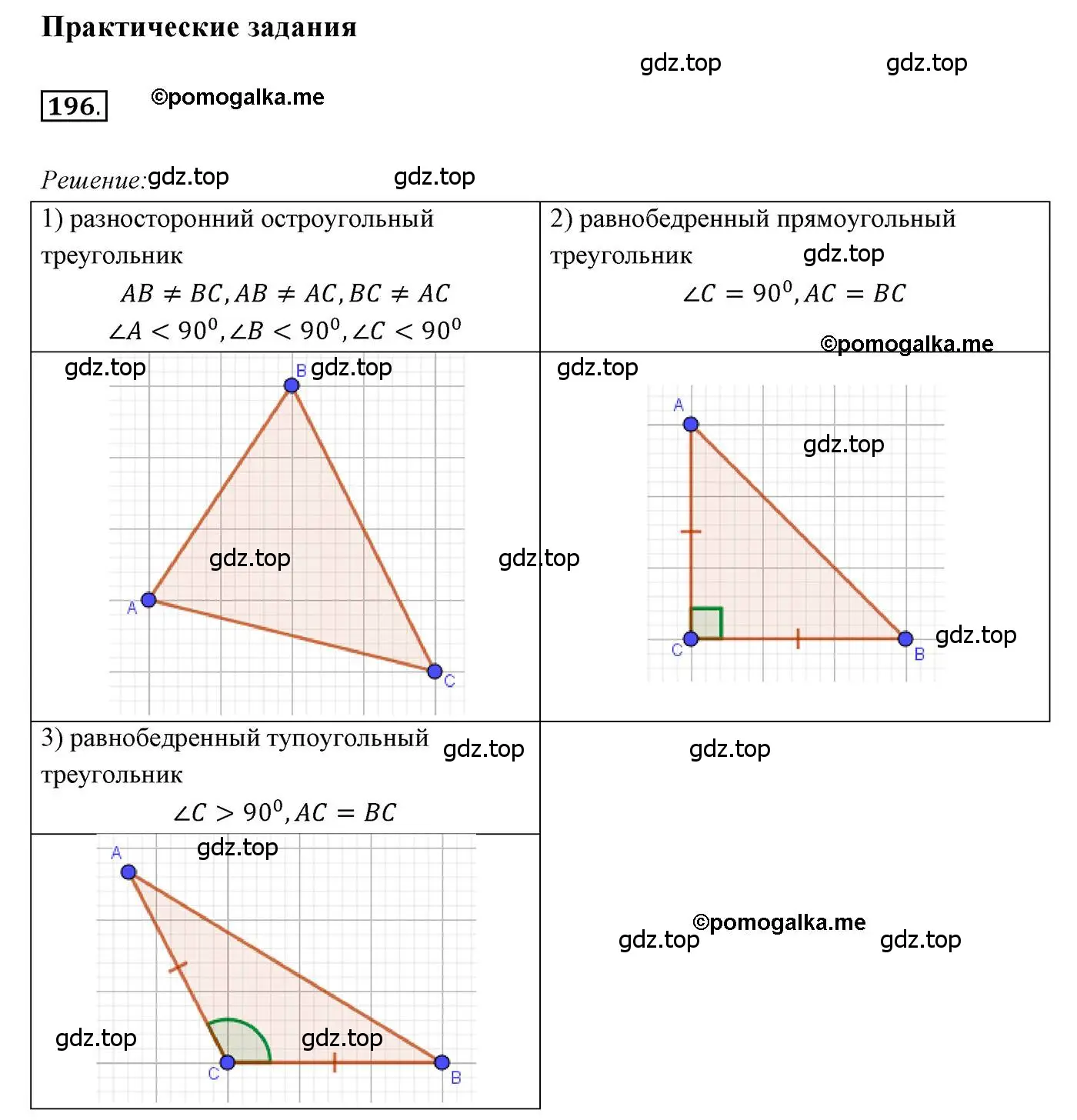 Решение 3. номер 196 (страница 63) гдз по геометрии 7 класс Мерзляк, Полонский, учебник