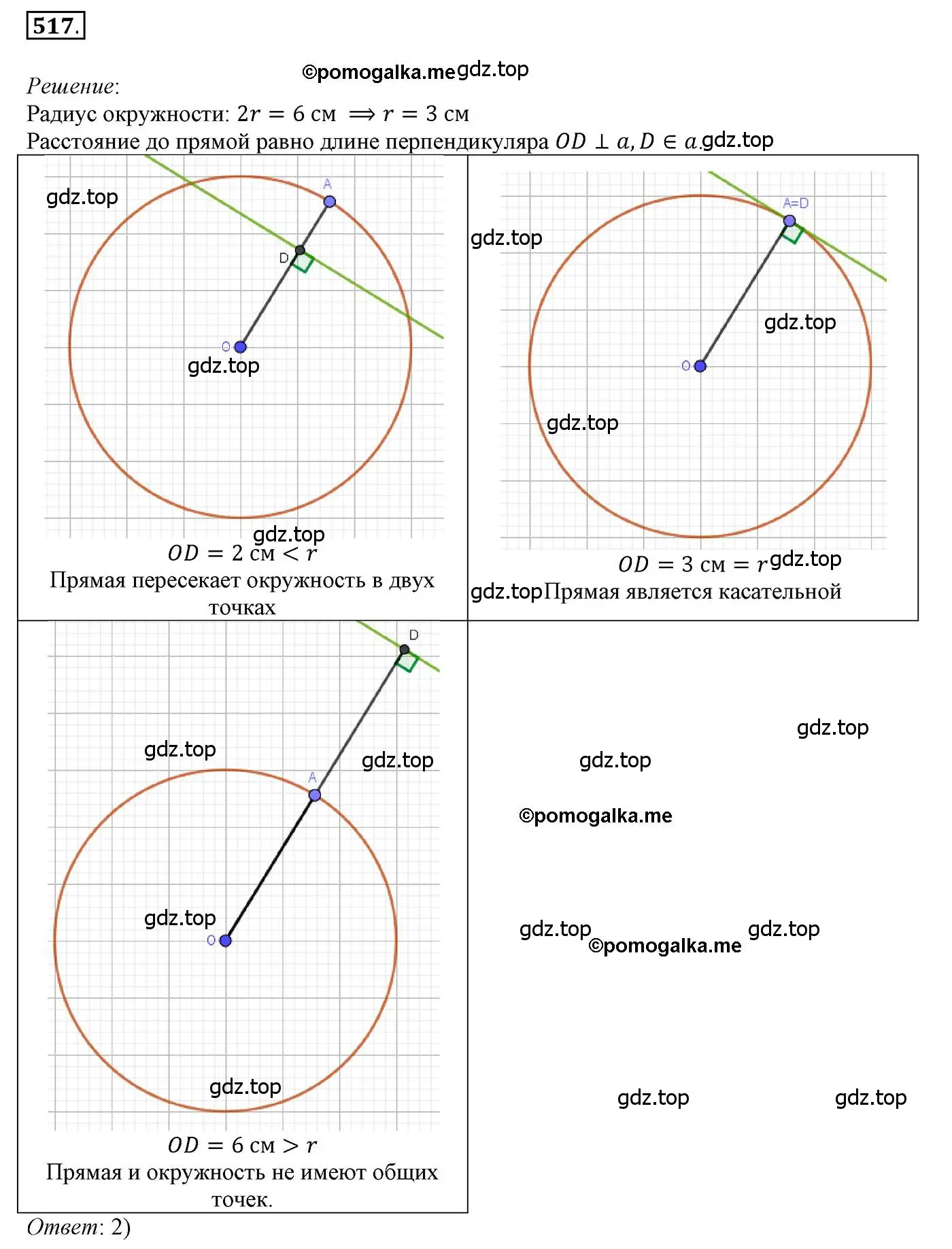 Решение 3. номер 517 (страница 135) гдз по геометрии 7 класс Мерзляк, Полонский, учебник