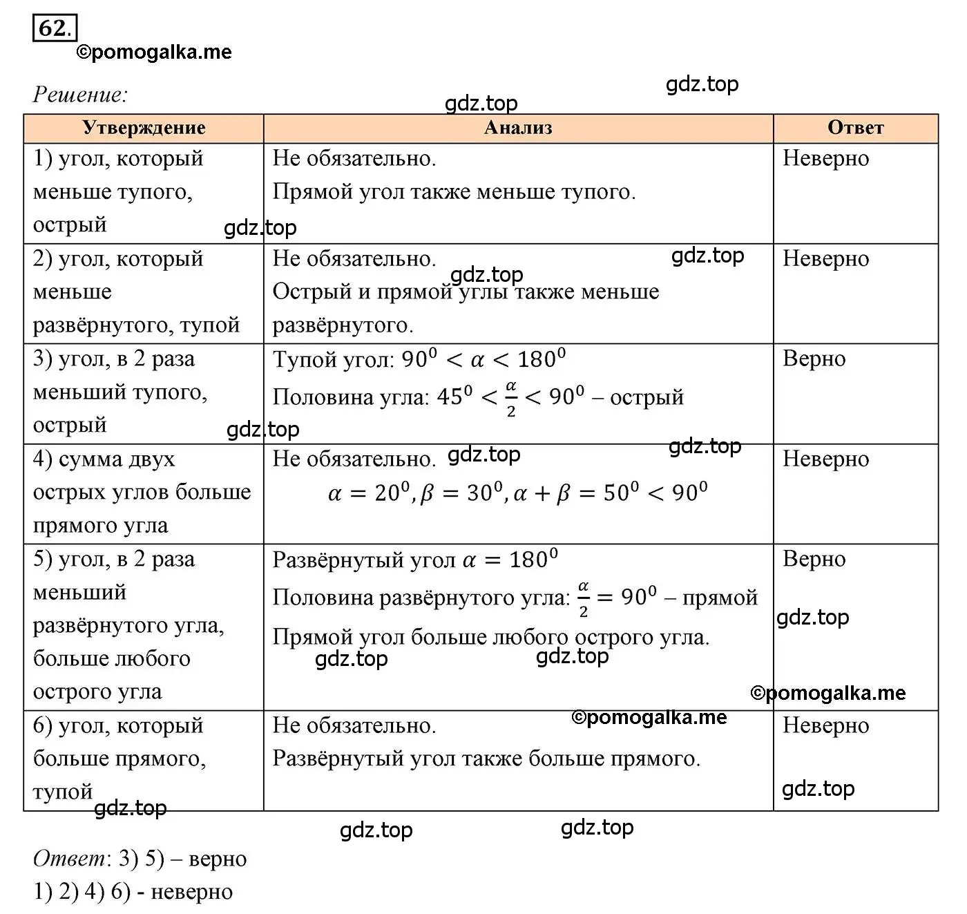 Решение 3. номер 62 (страница 27) гдз по геометрии 7 класс Мерзляк, Полонский, учебник