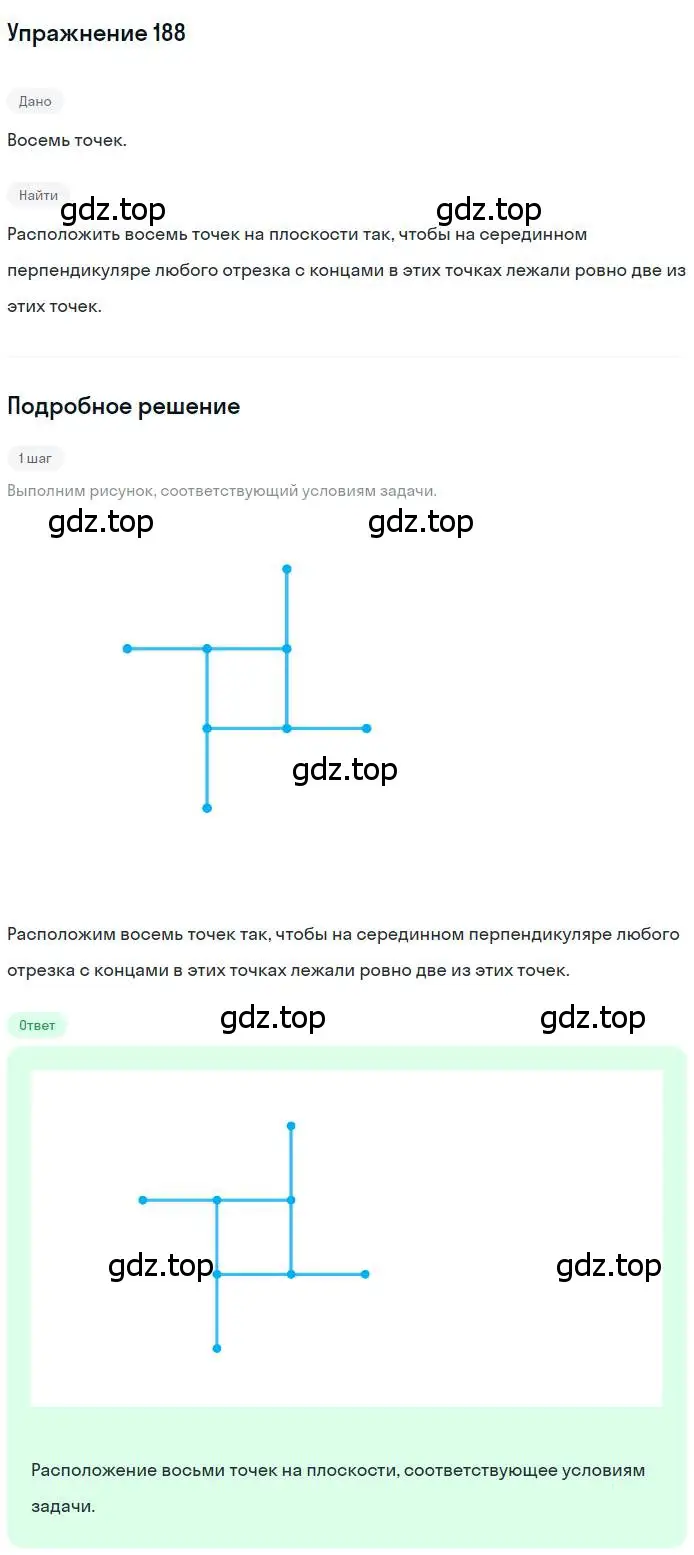 Решение номер 188 (страница 39) гдз по геометрии 8 класс Мерзляк, Полонский, учебник