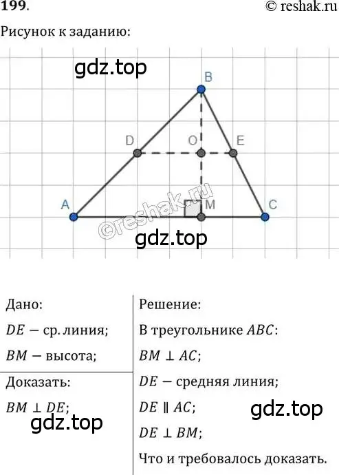 Решение 2. номер 199 (страница 41) гдз по геометрии 8 класс Мерзляк, Полонский, учебник