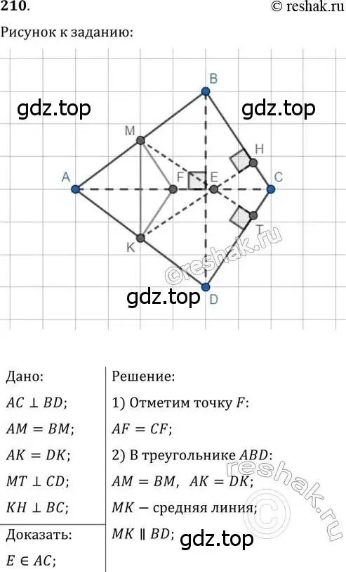 Решение 2. номер 210 (страница 42) гдз по геометрии 8 класс Мерзляк, Полонский, учебник