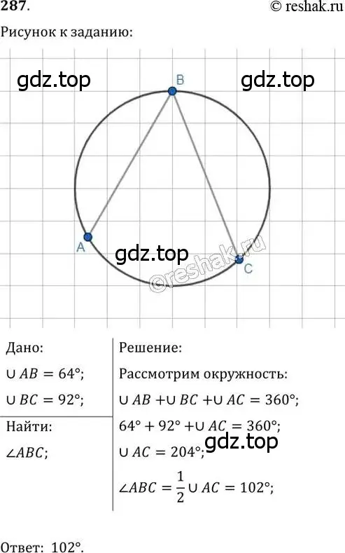 Решение 2. номер 287 (страница 57) гдз по геометрии 8 класс Мерзляк, Полонский, учебник