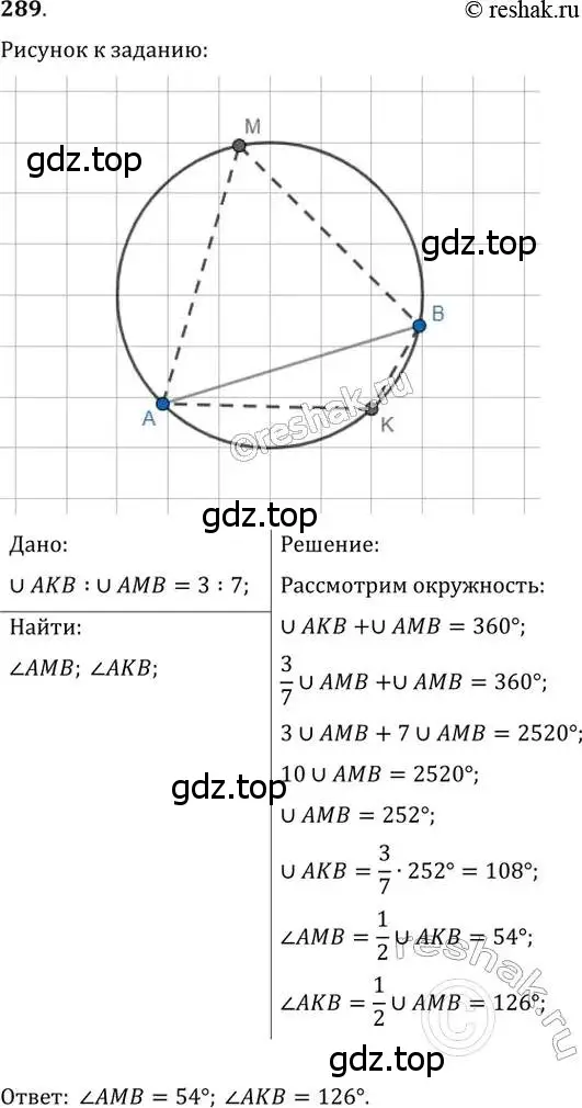 Решение 2. номер 289 (страница 57) гдз по геометрии 8 класс Мерзляк, Полонский, учебник