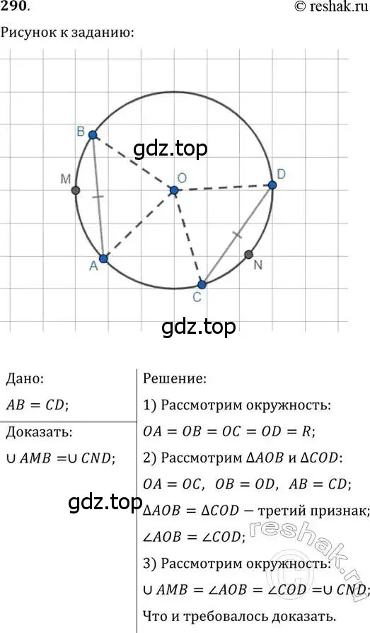 Решение 2. номер 290 (страница 57) гдз по геометрии 8 класс Мерзляк, Полонский, учебник