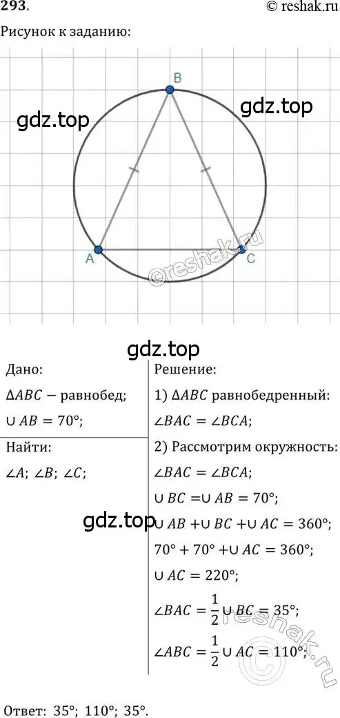 Решение 2. номер 293 (страница 58) гдз по геометрии 8 класс Мерзляк, Полонский, учебник