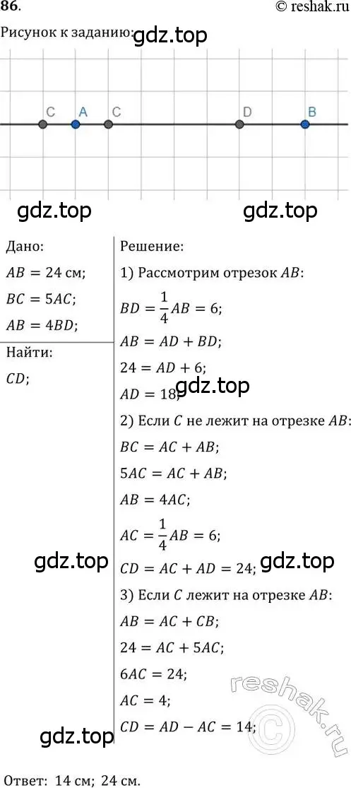 Решение 2. номер 86 (страница 21) гдз по геометрии 8 класс Мерзляк, Полонский, учебник