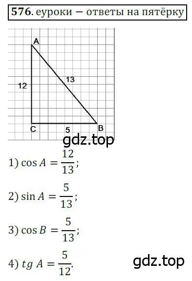 Решение 3. номер 576 (страница 119) гдз по геометрии 8 класс Мерзляк, Полонский, учебник