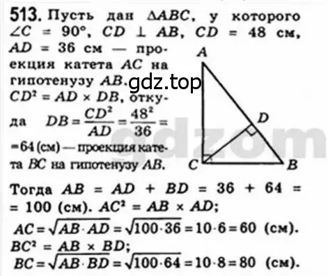 Решение 4. номер 513 (страница 113) гдз по геометрии 8 класс Мерзляк, Полонский, учебник