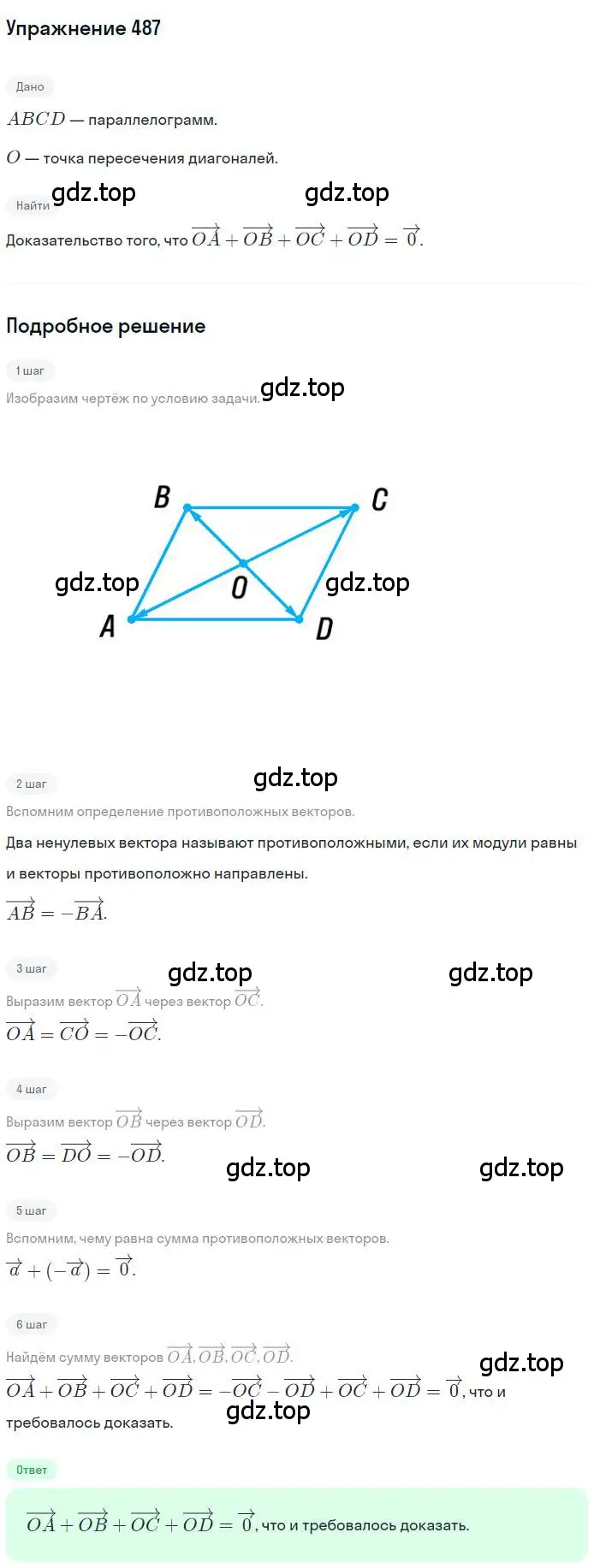 Решение номер 487 (страница 121) гдз по геометрии 9 класс Мерзляк, Полонский, учебник