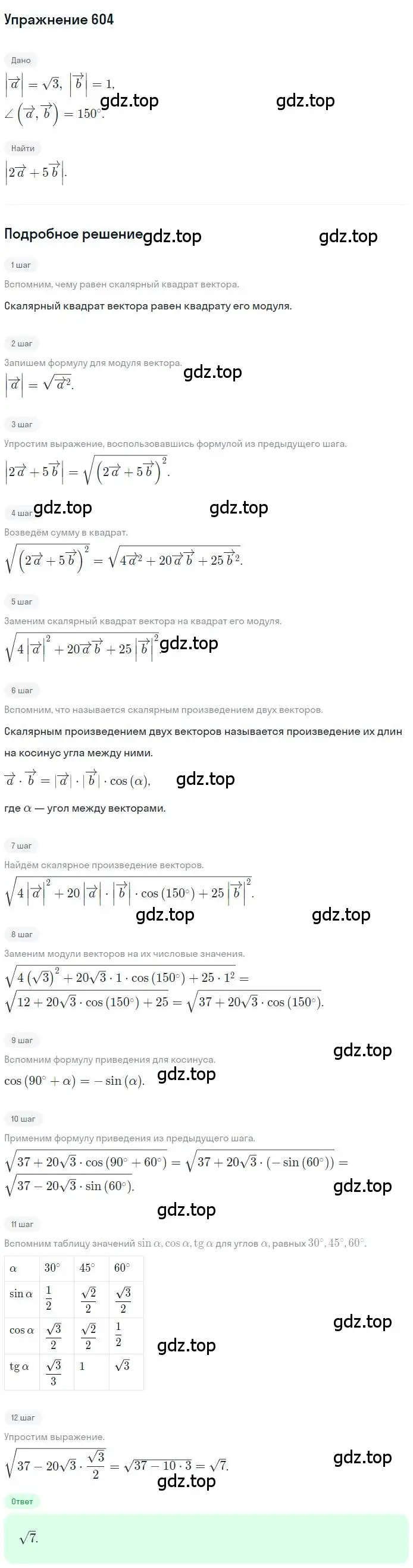 Решение номер 604 (страница 143) гдз по геометрии 9 класс Мерзляк, Полонский, учебник