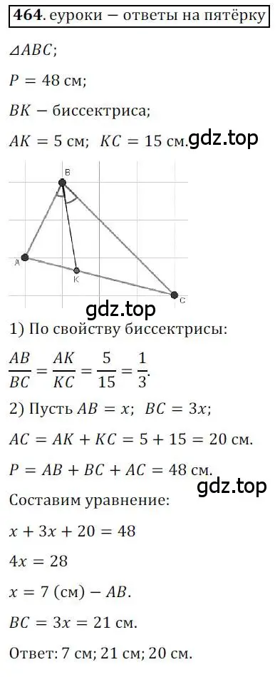 Решение 3. номер 464 (страница 113) гдз по геометрии 9 класс Мерзляк, Полонский, учебник