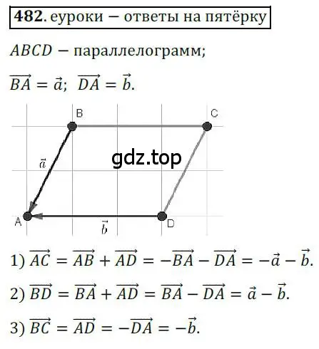 Решение 3. номер 482 (страница 120) гдз по геометрии 9 класс Мерзляк, Полонский, учебник