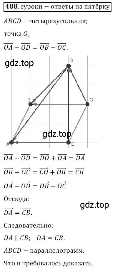 Решение 3. номер 488 (страница 121) гдз по геометрии 9 класс Мерзляк, Полонский, учебник