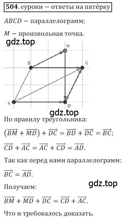 Решение 3. номер 504 (страница 122) гдз по геометрии 9 класс Мерзляк, Полонский, учебник