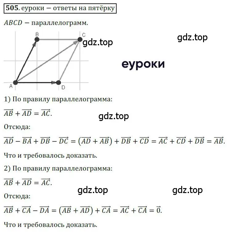 Решение 3. номер 505 (страница 122) гдз по геометрии 9 класс Мерзляк, Полонский, учебник