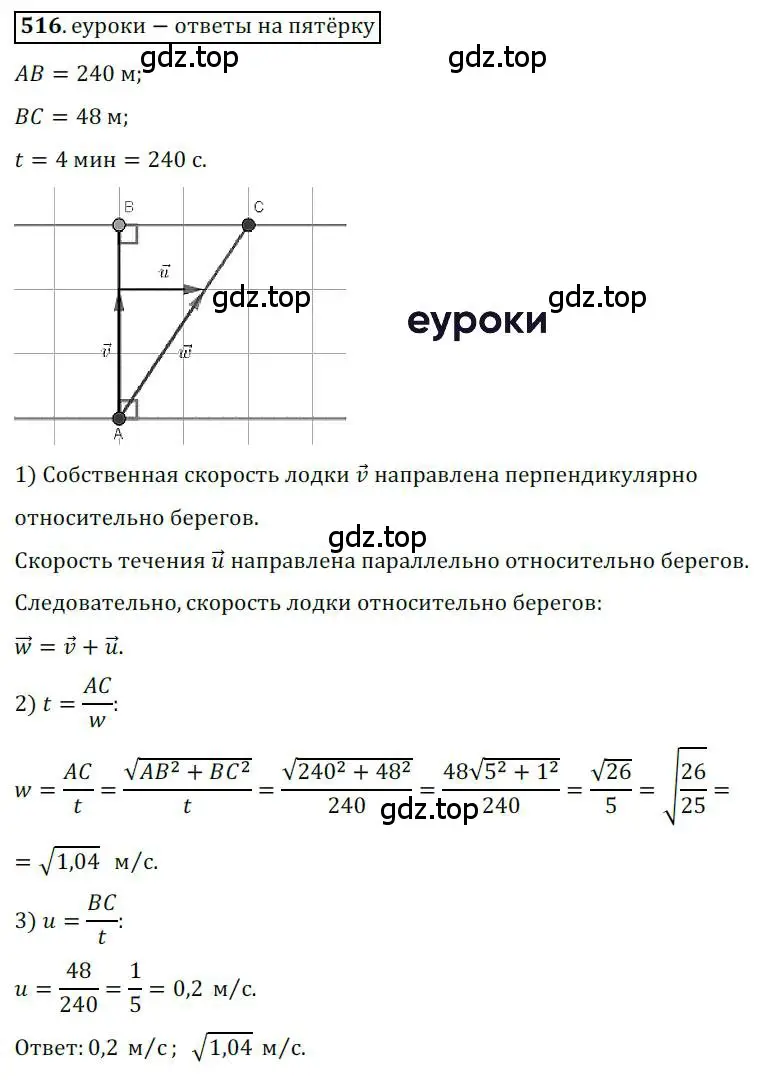 Решение 3. номер 516 (страница 123) гдз по геометрии 9 класс Мерзляк, Полонский, учебник