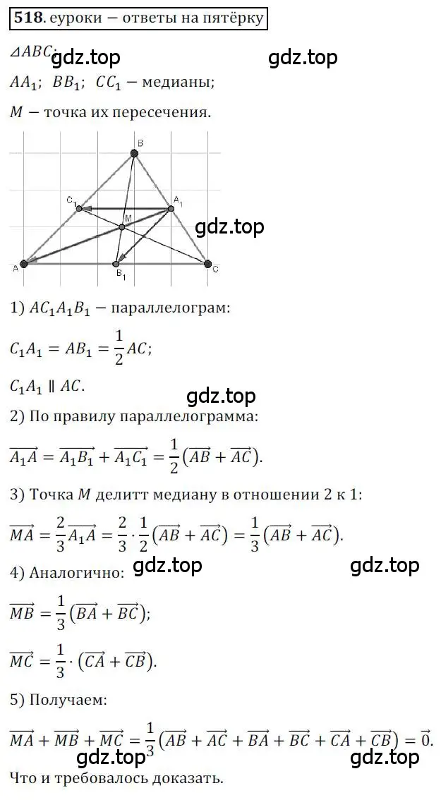 Решение 3. номер 518 (страница 123) гдз по геометрии 9 класс Мерзляк, Полонский, учебник