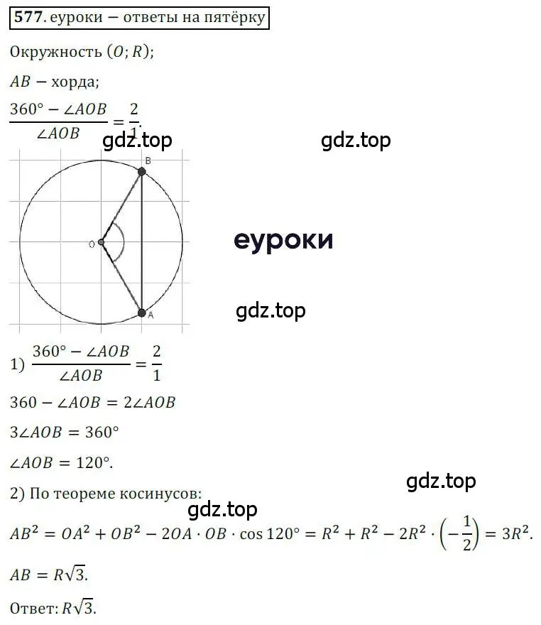 Решение 3. номер 577 (страница 133) гдз по геометрии 9 класс Мерзляк, Полонский, учебник