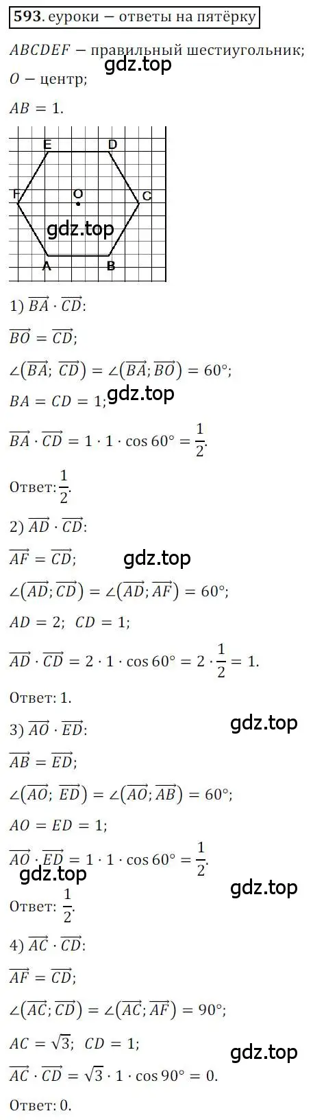 Решение 3. номер 593 (страница 142) гдз по геометрии 9 класс Мерзляк, Полонский, учебник