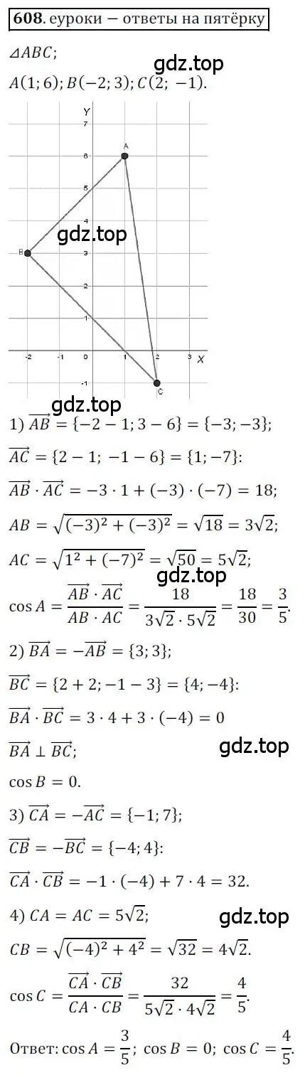 Решение 3. номер 608 (страница 143) гдз по геометрии 9 класс Мерзляк, Полонский, учебник