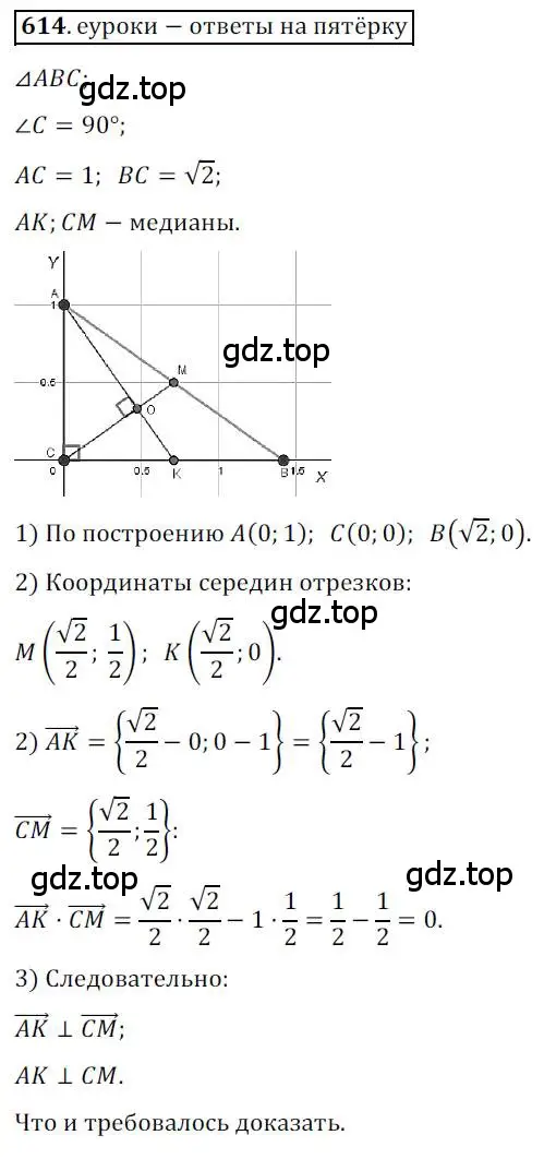 Решение 3. номер 614 (страница 143) гдз по геометрии 9 класс Мерзляк, Полонский, учебник