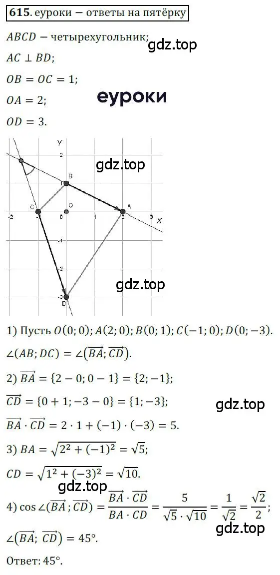 Решение 3. номер 615 (страница 144) гдз по геометрии 9 класс Мерзляк, Полонский, учебник