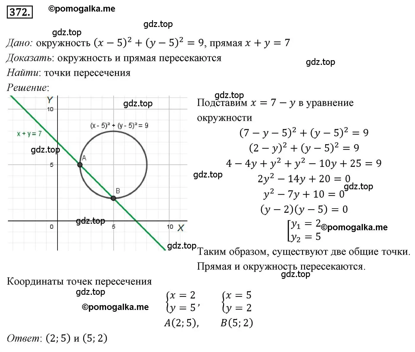 Решение 4. номер 372 (страница 91) гдз по геометрии 9 класс Мерзляк, Полонский, учебник