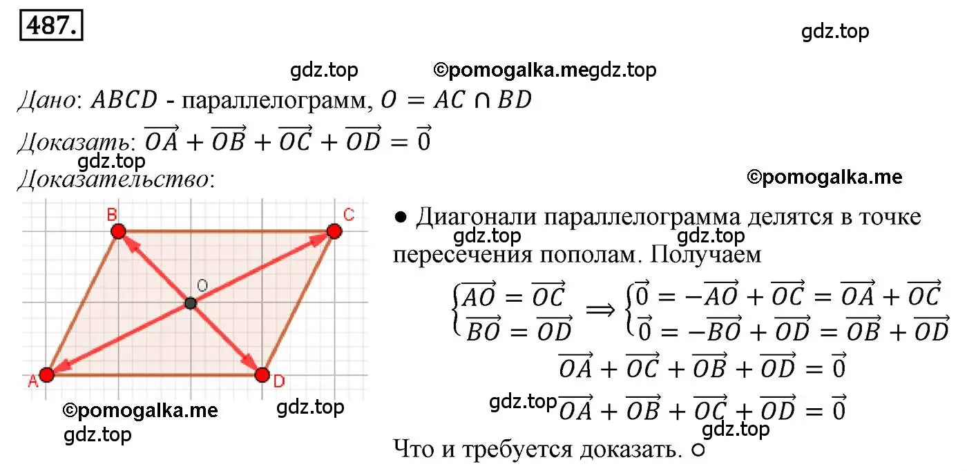 Решение 4. номер 487 (страница 121) гдз по геометрии 9 класс Мерзляк, Полонский, учебник