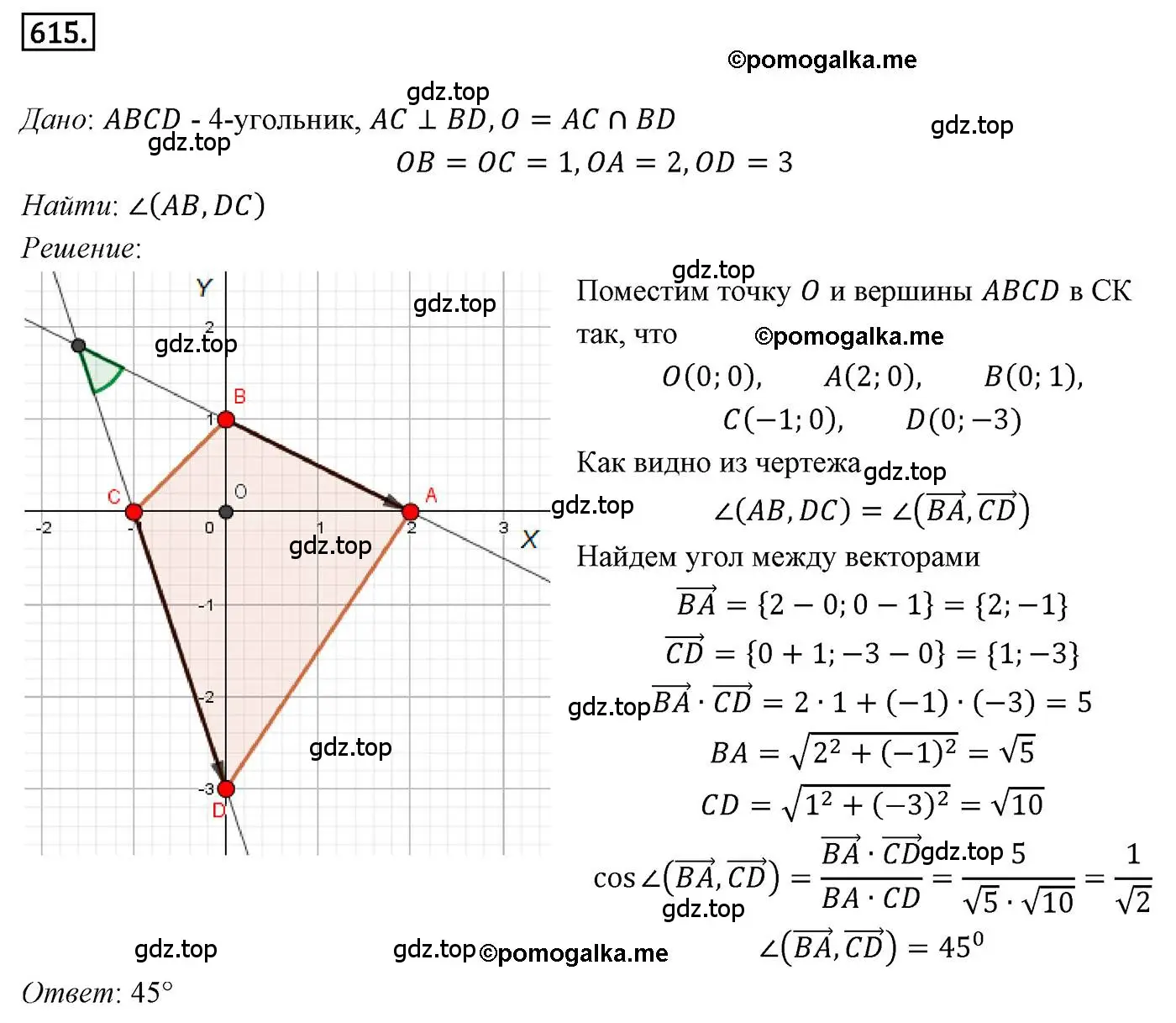 Решение 4. номер 615 (страница 144) гдз по геометрии 9 класс Мерзляк, Полонский, учебник