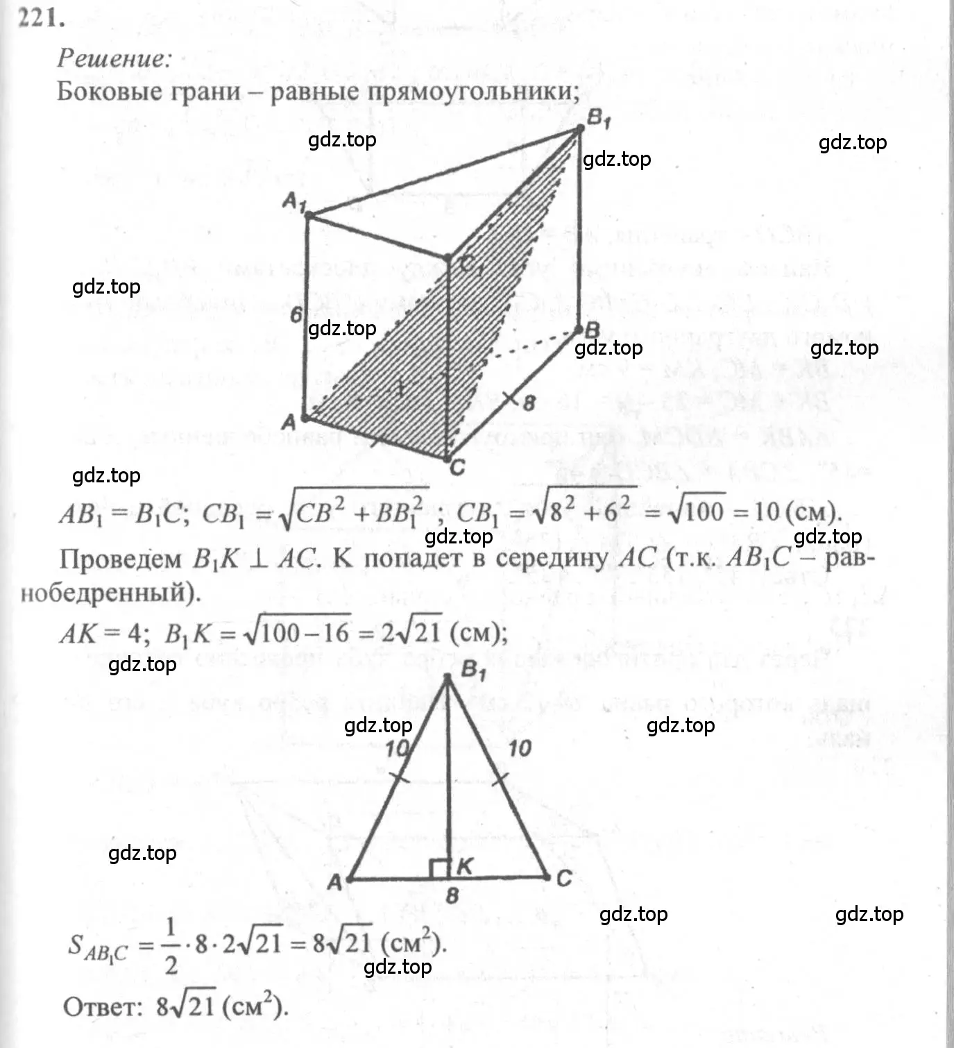 Решение 3. номер 221 (страница 71) гдз по геометрии 10-11 класс Атанасян, Бутузов, учебник