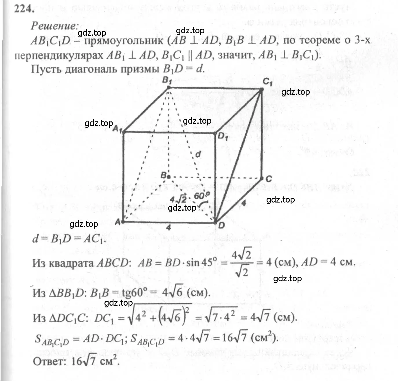 Решение 3. номер 224 (страница 71) гдз по геометрии 10-11 класс Атанасян, Бутузов, учебник