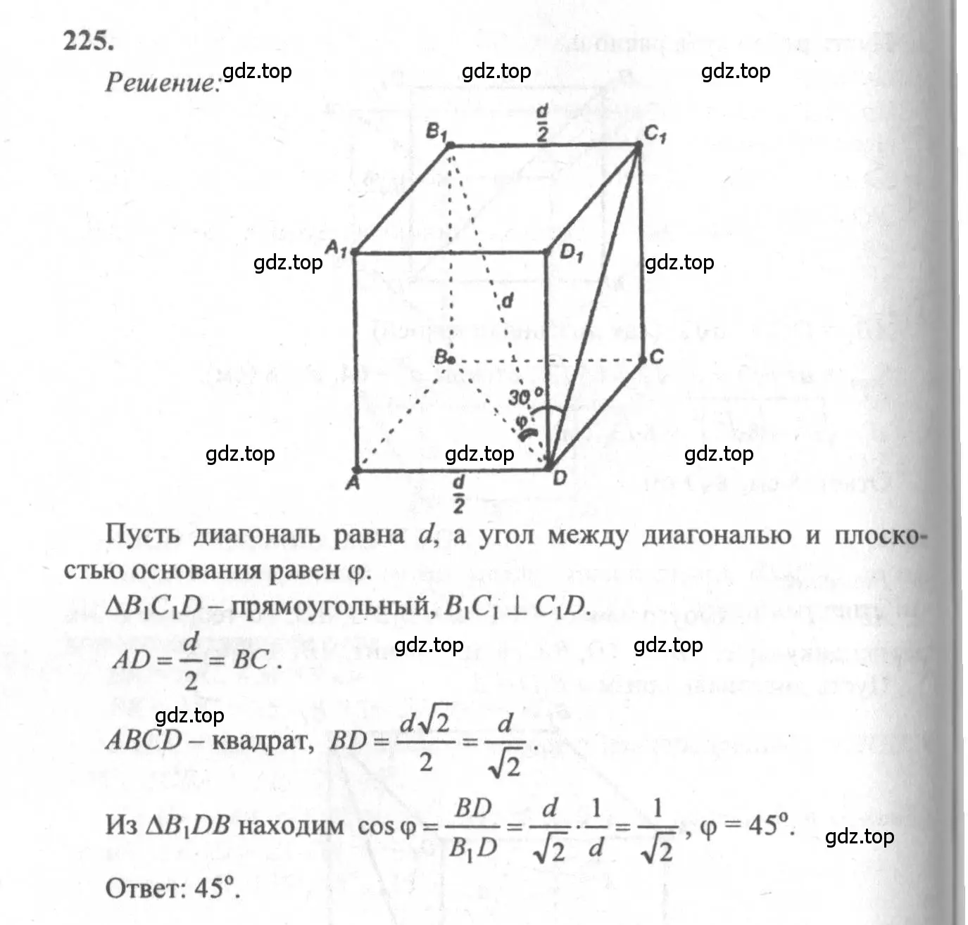 Решение 3. номер 225 (страница 71) гдз по геометрии 10-11 класс Атанасян, Бутузов, учебник