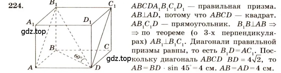 Решение 4. номер 224 (страница 71) гдз по геометрии 10-11 класс Атанасян, Бутузов, учебник