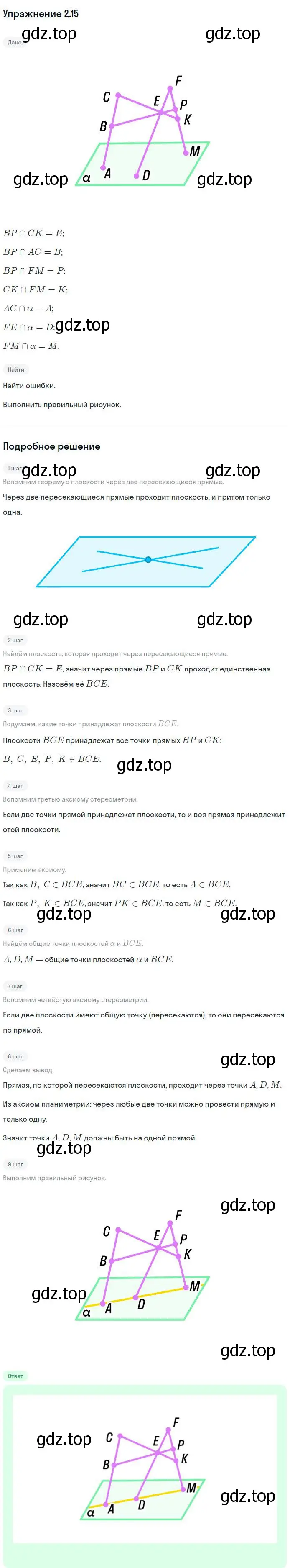 Решение номер 15 (страница 16) гдз по геометрии 10 класс Мерзляк, Номировский, учебник