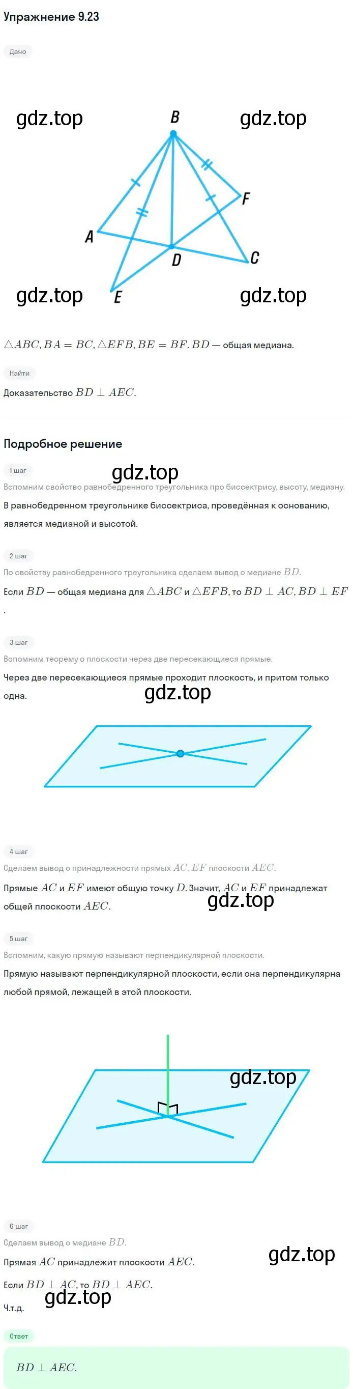 Решение номер 23 (страница 96) гдз по геометрии 10 класс Мерзляк, Номировский, учебник