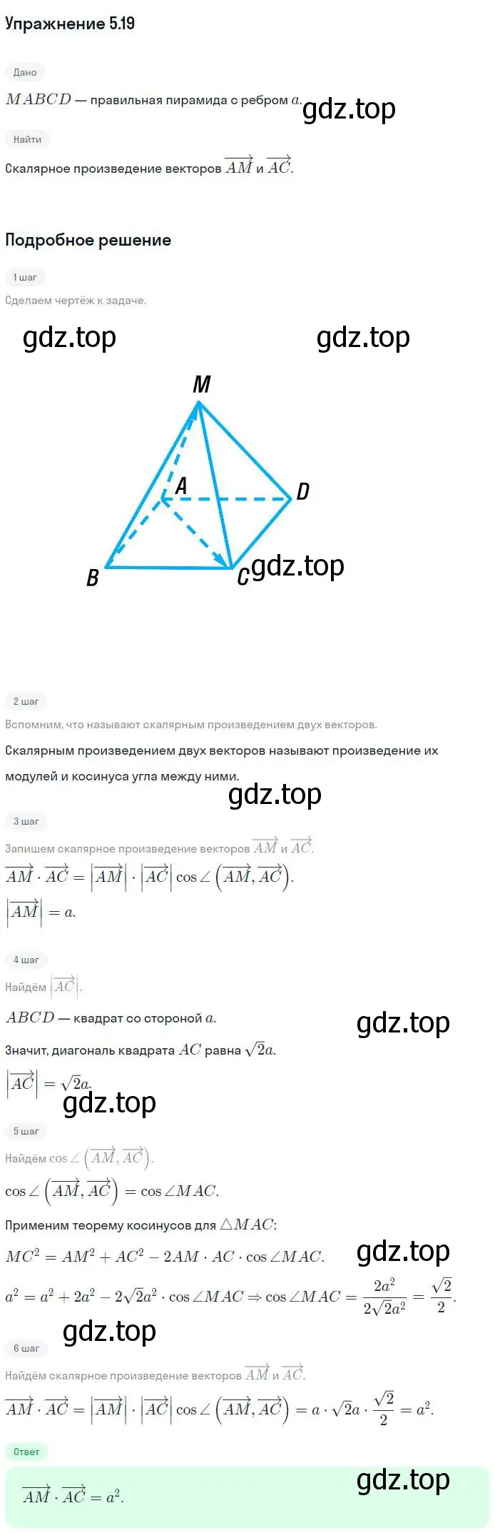 Решение номер 19 (страница 40) гдз по геометрии 11 класс Мерзляк, Номировский, учебник