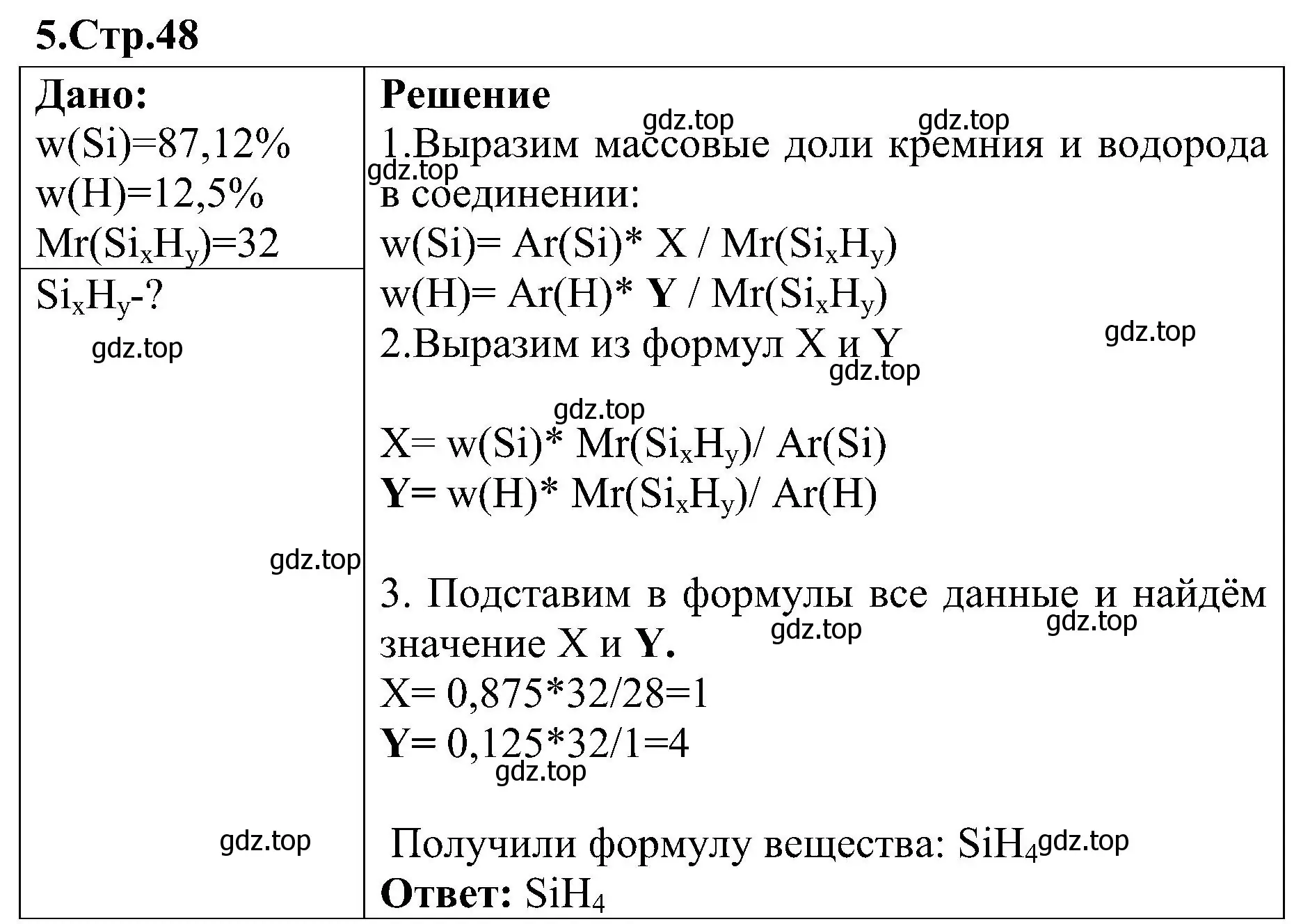 Решение номер 5 (страница 48) гдз по химии 7 класс Габриелян, Шипарева, рабочая тетрадь