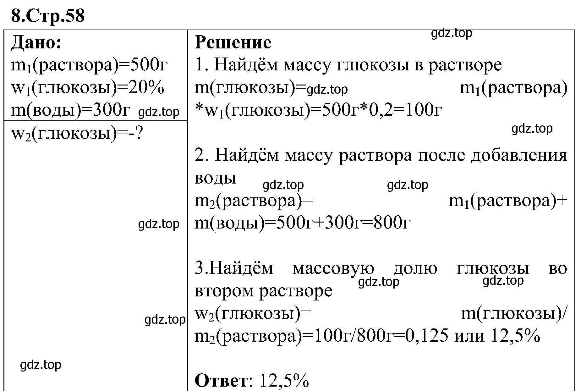 Решение номер 8 (страница 58) гдз по химии 7 класс Габриелян, Шипарева, рабочая тетрадь